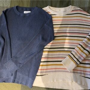 REI co-op Wallace lake waffle sweater - pullovers small navy solid. Multi stripe